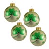 Kurt Adler Irish Shamrocks Glass Ball Ornaments 65mm Set of