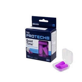 Flents Foam Ear Plugs, 10 Pair with Case for Sleeping, Snoring, Loud Noise, Traveling, Concerts, Construction, & Studying, NRR 33, Purple, Made in the USA,10 Count (Pack of 1) | Flents