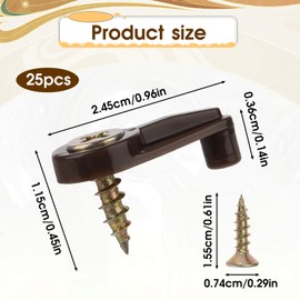 Glass Retainer Clips, 25 Pcs Glass Cabinet Clips 4mm Plastic Mirror Holder Clip Kit Transparent Glass-Door Retainer with Metal Screws for Fixing Window Glasses Cabinet Doors (Brown, Gold)