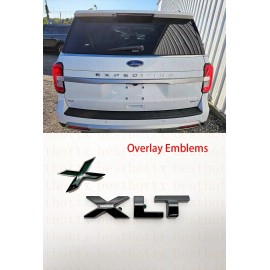 Unbranded Gloss Black XLT Overlay Letters Emblem FIT 2018-2024 Ford EXPEDITION