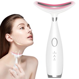 Neck Face Beauty Device, Skin Care Face Massager, 3 in 1 Facial Massage Tool with Heating & Vibration