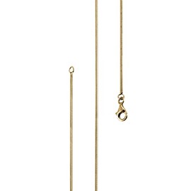 Lijoh LJ1021 Women's 24K Gold-Plated Snake Chain Necklace 925 Sterling Silver (1 mm) Gold Women's Necklace Lengths: 42 cm to 70 cm, Gold