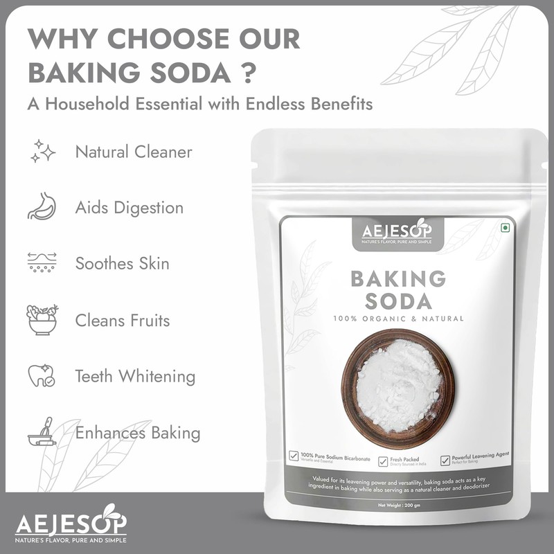 AEJESOP Baking Soda, Sodium Bicarbonate,7oz(200g)