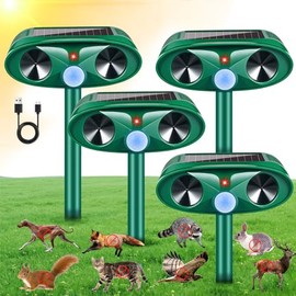 2026 Sonic Fortress Pro Deer Repellent Solar Ultrasonic Repellent Outdoor Cat Deterrent Animal Repeller with Motion Sensor for Dog Skunk Rabbit Racoon Squirrel Fortress Pro for Garden Yard,4 Pack