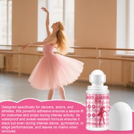 WANJAO Body Glue for Dancers, Body Adhesive Roll on, Fashion Glue for Clothing, Socks and Wigs, Easy to Use & Removal for Dancers Actors Makeup Artists Athletes 60ml