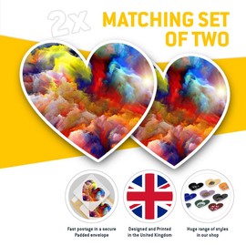 2 x Heart Stickers 15 cm - Dream Cloud Art Fantasy Storm Fun Decals for Laptops,Tablets,Luggage,Scrap Booking,Fridges, #21476