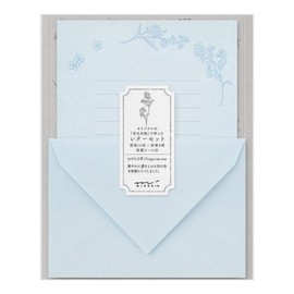 Midori 86932006 Letter Set, Flower Washi, Paper Case, Blue