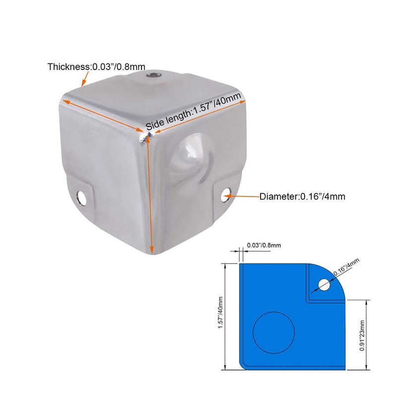 Tiazza 8Pcs Galvanized Tool Box Corner Protectors Aluminum Box Angle