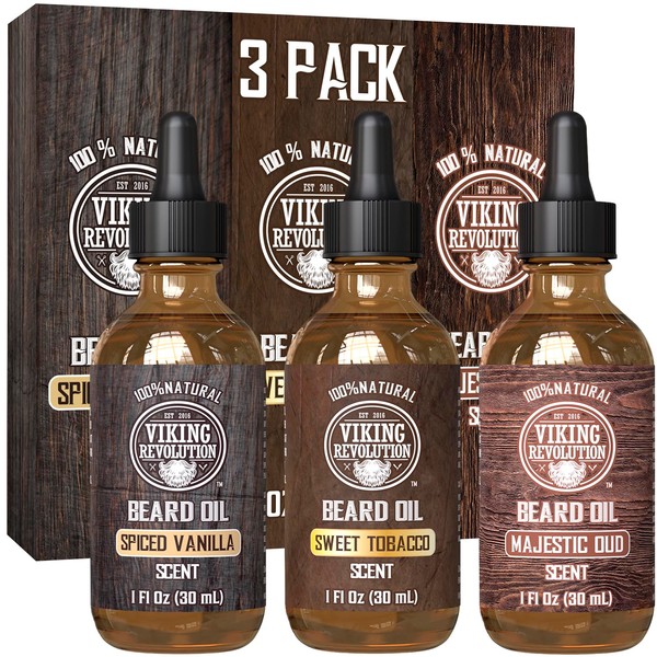 Viking Revolution Viking Revolution Beard Oil for Men 3 Pack