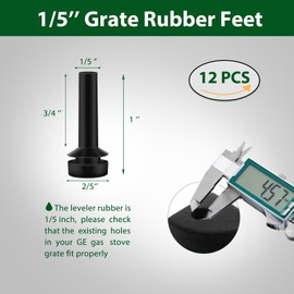 WB02X24790 Grate Rubber Feet Replacement Parts for GE Gas Stove Parts 1/5’’ GE Cooktop Range Parts Stove Grate Rubber Bumpers JGBS66REK3SS JGBS66REK4SS GE Profile Stove Top Rubber Bumpers 12 Pcs