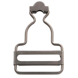 Amanaote 1.25¡± Inside Bottom Width Gun Color Slider Dungaree Fastener Overall Clip Suspender Buckle with Screw Button Pack of 6 Sets