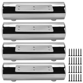 TCHOSUZ 1.5 inch / 4cm Metal Furniture Legs, Pack of 4 Silver Iron Sofa Legs Modern Replacement Feet for Home DIY Projects Sofa Couch Coffee Table Cupboard Ottoman TV Stand Laptop Desk