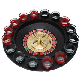 TOPINCN Drinking Game Glass Roulette, Spinning Wheel Shot Glass Game Set Shot Glass Roulette Novelty Gifts Drinking Party Game KTV Bar Props for Adult