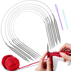Knitting Needles Circular Knitting Needle Set, 6 Pieces Double Pointed Stainless Steel Circular Knitting Needles 40 cm Knitting Needles for Socks Hats Sweaters Sock Knitting Needles Knitting Needles