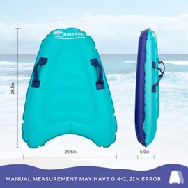 Aufblasbares Bodyboard mit Griffen, Tragbares Bodyboard Schwimmbrett Faltbares Surfboard, Surfbrett für Erwachsene zum Strandsurfen Pool Schwimmen Sommer Wassersport