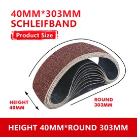 GZKTY Sanding Belts 40 x 303 mm Set of 34 Grits (P80x5, P120x5, P150x8, P240x8, P400x8) for Belt Sanders