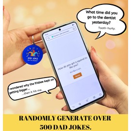 Random Dad Joke Generator Smart Keyring – Over 500 Dad Jokes, Funny Gift for Men, Unique Birthday Present, Cool Gadgets for Husband or Father, NFC Gadget Keychain