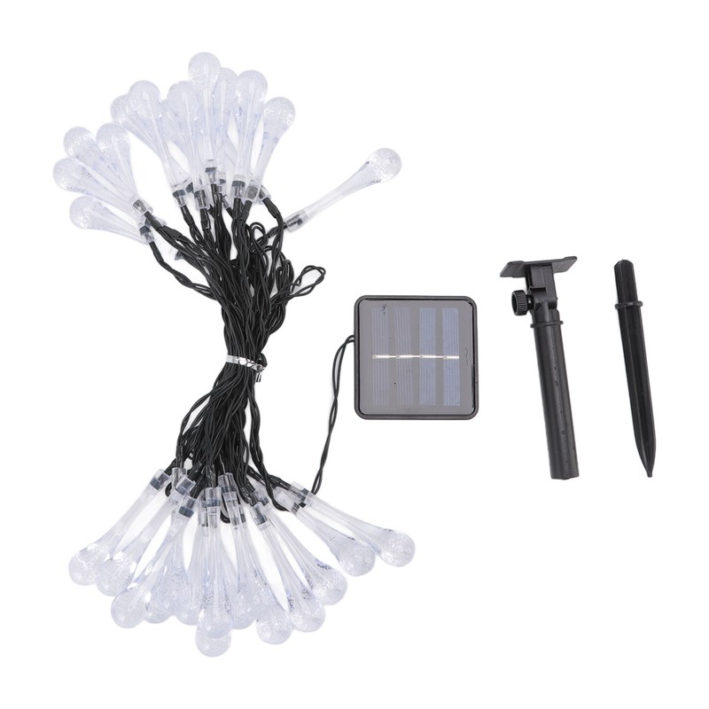 Solar Water Drop String Lights 21 Feet 30 LEDs Waterproof