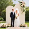 Set of 2 Wedding Arch Backdrop Cover,6FT & 7.2FT White