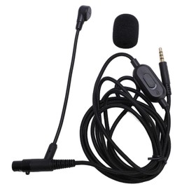 Bewinner 3 Pin XLR Female to 3.5mm TRRS Headphone Mic Cable with Adjustable Boom Mic for Q701 K702 K712 K240 K141 K171 Headphones 1.8M Braided Cord
