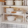 HQahnekme Kitchen Cabinet Organiser, Shelf Insert with Non-Slip Mat, Kitchen
