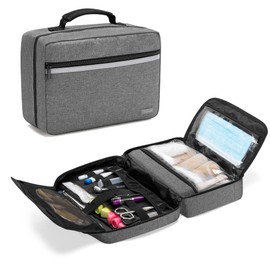 Trunab Portable First Aid Bag Empty, Medical Supplies Bag with 2 Inner Flap, Emergency Trauma Bag for Accessories, Grey