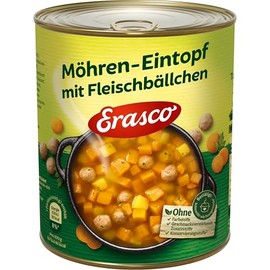 ERASCO Carrot Stew with Meatballs (1 x 800 g), Ready in Around 5 Minutes - With Ripening Vegetables - No Frills - Simply Delicious