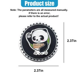 UHANBUT Panda Badge Rated Car Emblem, 4 x 4 Metal Automotive Badge, 3D Round Car Stickers Decals, Vehicles Exterior Decoration Accessories Compatible with Trucks, SUVs, RVs (Panda)