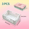 Vordpe Pack of 3 Folding Boxes, Plastic Folding Basket, Mini