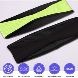 EasYoung 2-Pack Headbands for Men Women, Sweat Wicking Headbands for Sports Fitness Yoga Running Elastic Non Slip, Unisex