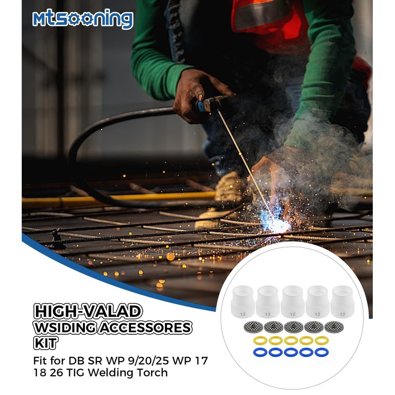 Mtsooning 5 Pack #12 White Ceramic TIG Welding Cups with