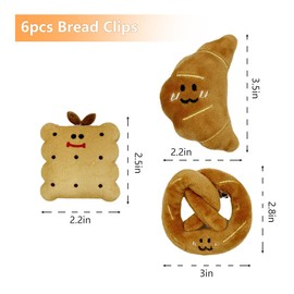 6pcs Bread Hair Clips for Girls – Soft Plush Bakery Hair Accessories Set for Women - Cute Girls Birthday Party Favors