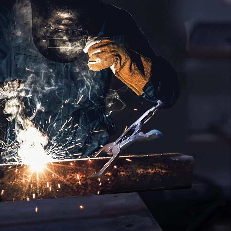 DURATECH 6PC Locking Pliers Set C-clamp Long Nose Curved Jaw