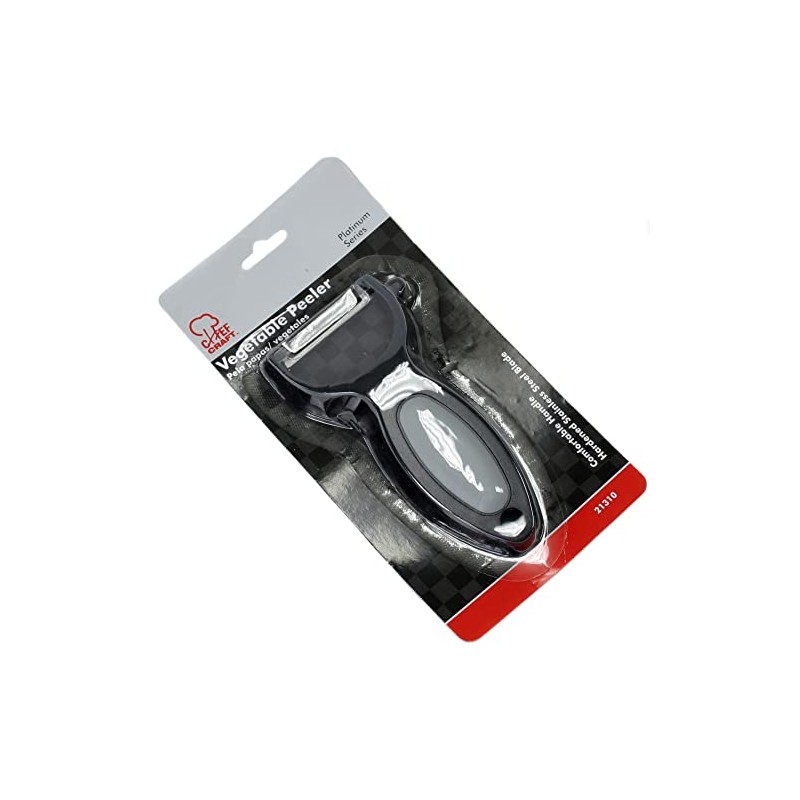 Chef Craft Classic Stainless Steel Black Handled Transverse Vegetable Peeler,