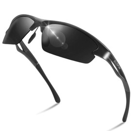 GLOFIN Polarized Sunglasses, Sports Sunglasses, Men's, Ultra Lightweight, Fishing, Sports, Golf, Driving, Running, UV Protection, Leisure, Black