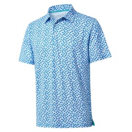 Golf Shirts for Men Dry Fit Short Sleeve Moisture Wicking Print Performance Casual Men Polo Shirts