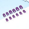 Allereya Coffin Short Press On Nails Shiny Purple Artificial Nails