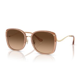 Coach HC7157D Sunglasses, Transparent Light Brown/Brown Gradient, 58 mm
