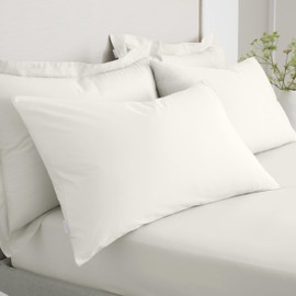 Bianca 200 Thread Count Cotton Percale Standard Pillowcase Pair Cream