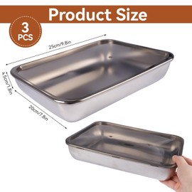 3 Pcs Steel Containers with Lids,Stainless Steel Storage Containers
