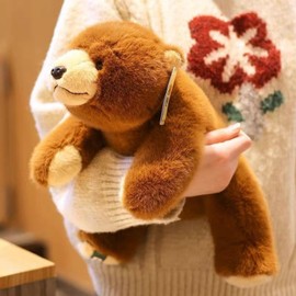 Ditucu Weighted Stuffed Animals 1.8 lbs Weighted Brown Bear Plush Toys Cute Soft Plushies Gifts for Kids 25 inch