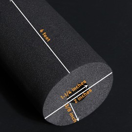 binifiMux 2 Pieces 1-1/4" I.D. Pipe Insulation Foam Tube,1-1/4" ID x 3/8" Thick. x 2" OD x 6 FT Foam Tubing for AC Unit, Guitar Stands, Exercise Machine Handle and Roof Rack