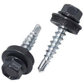 SKIR'CO (Pack of 50) Roofing Bolts, Hex Head 4.8 x 25 mm, Painted Self Drilling Screws with EPDM Washers (Anthracite Grey RAL 7016)