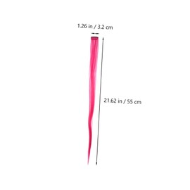 Gatuida 10pcs Synthetic Clip-in Hair Extensions Extra Long Straight Hairpieces Rose Red Highlights for Styling and Special Occasions