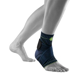 Bauerfeind(バウアーファインド）SPORTS ANKLE SUPPORT ８の字で包み込み固定、通気性の良い足首用サポーター【スポーツシリーズ 左右兼用１枚 XS～XXL ドイツ製】 (M - 右 (right), ブラック (Black))