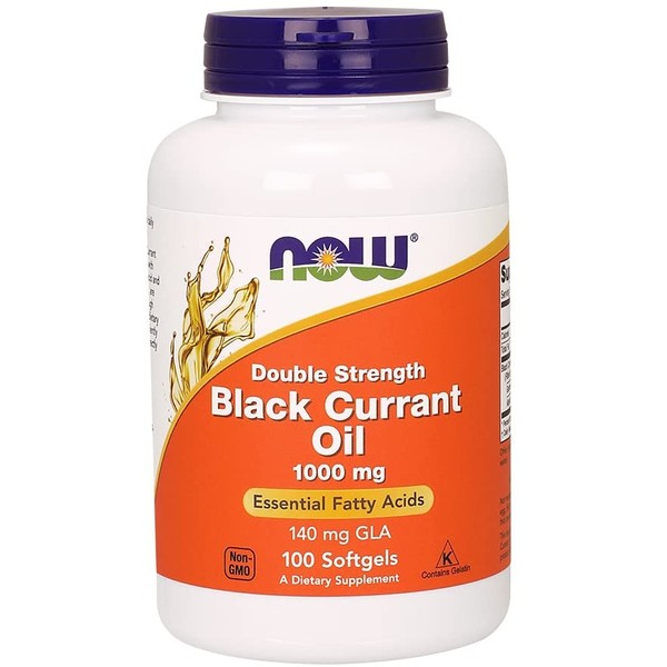 Now Foods Double Strength Black Currant Oil Dietary Supplement, 1000 mg, 100 Softgels