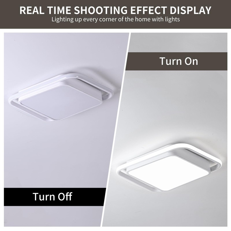 Naroume LED Ceiling Light Flush Mount 38W,White Kitchen Light Fixture