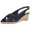Bella Vita Women's Wedge Sandal, Navy Thai Silk Fabric, 6