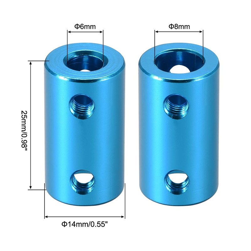 sourcing map Shaft Coupling Connector 6 mm to 8 mm