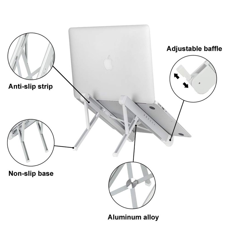 COOSKIN Portable Adjustable Egonomic Laptop Stand Holder for Desk, Aluminum